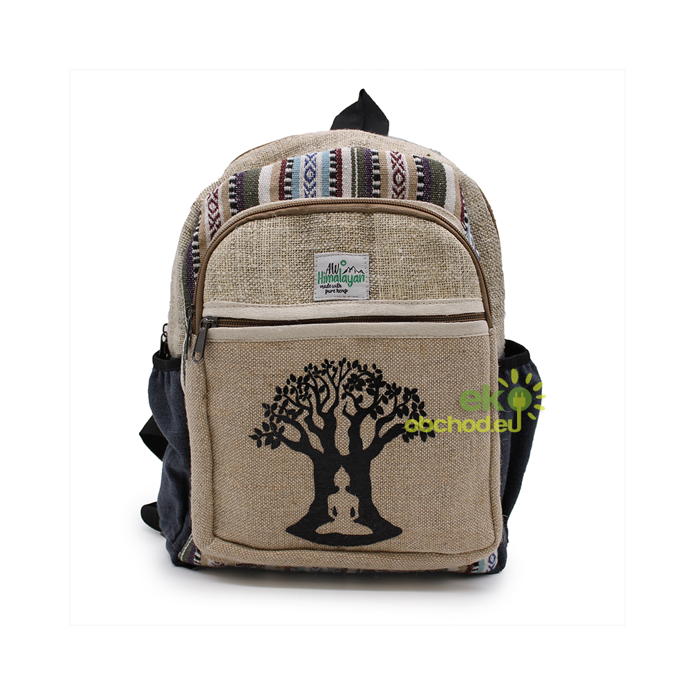 Malý Konopný batoh - dizajn strom Bodhi