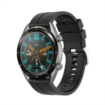 Silikónový remienok (šírka 22mm) – čierna – Samsung Gear S3 / Watch 46mm / Huawei Watch GT / Vantage M / Watch 3 45mm