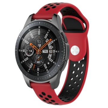 Silikónový remienok (šírka 22mm) – červeno-čierna – Huawei Watch GT / GT2 / Samsung Watch 46mm / Gear S3 / Vivoactive 4
