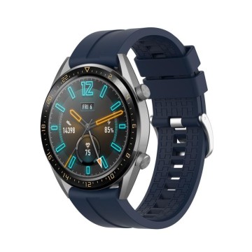 Silikónový remienok (šírka 22mm) – tmavo-modrá – Samsung Gear S3 / Watch 46mm / Huawei Watch GT