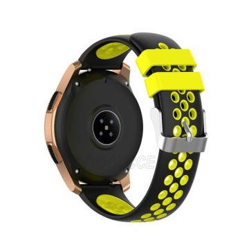 Silikónový remienok (šírka 20mm) – čierno-žltá – Huawei Watch GT2 (42mm) / Samsung Watch 3 41mm